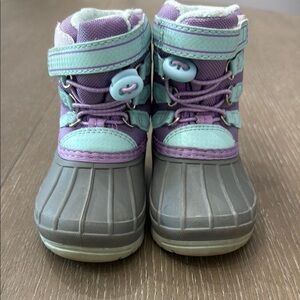 Kids' 3M Waterproof Winter/ Snow Duck Boots - Purple, Light Blue, and Grey color
